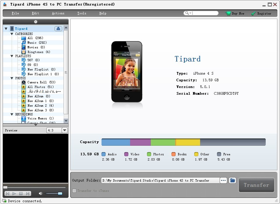 Tipard iPhone 4S to PC Transfer 5.1.32