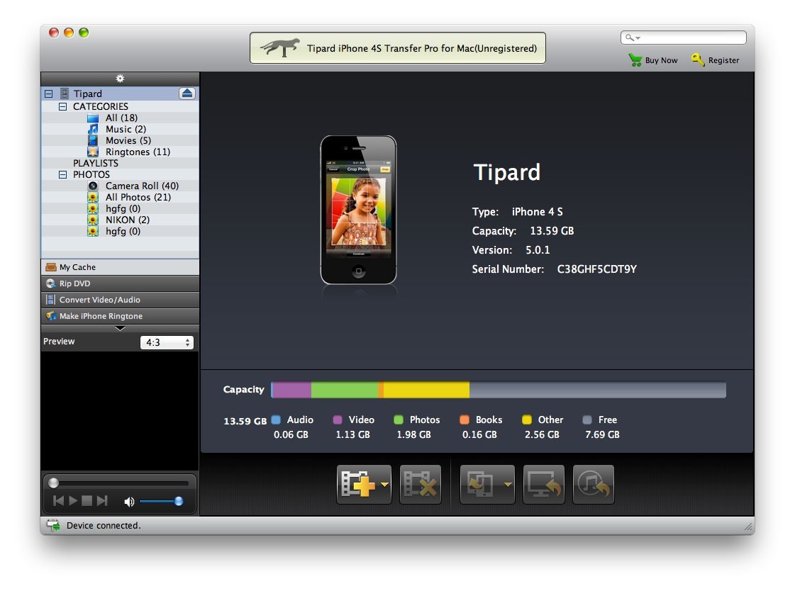 Tipard iPhone 4S Transfer Pro for Mac 5.1.18
