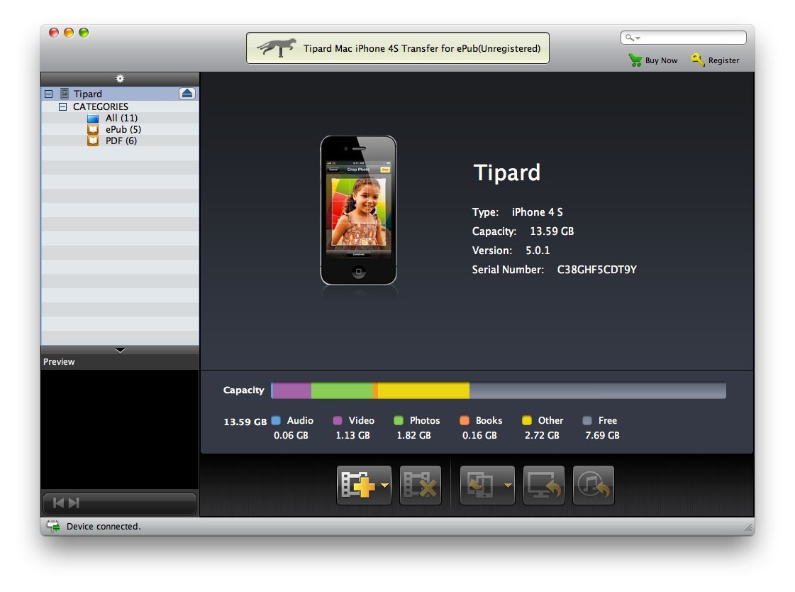 Tipard Mac iPhone 4S Transfer for ePub 5.1.18