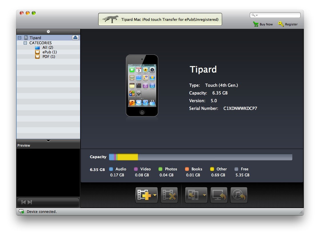 Tipard Mac iPod touch Transfer for ePub 6.1.8