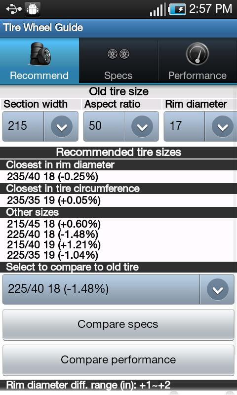 Tire Size Calculator 1.2.3