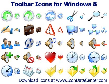 Toolbar Icons for Windows 8 1.0