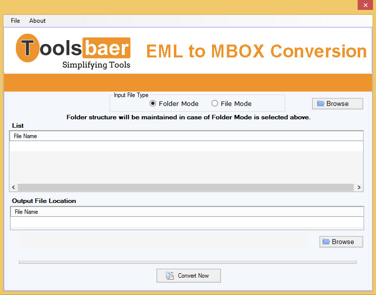 ToolsBaer EML to MBOX Conversion 1.0