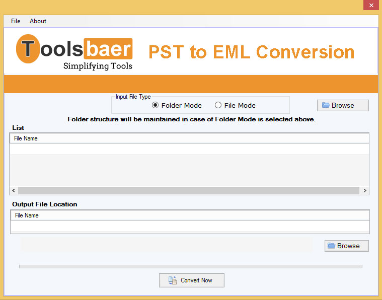 ToolsBaer PST to EML Conversion 1.0