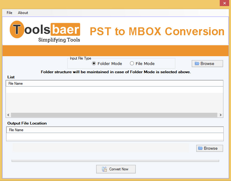 ToolsBaer PST to MBOX Conversion 1.0
