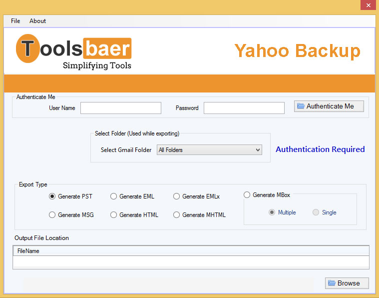 ToolsBaer Yahoo Backup Tool 1.0