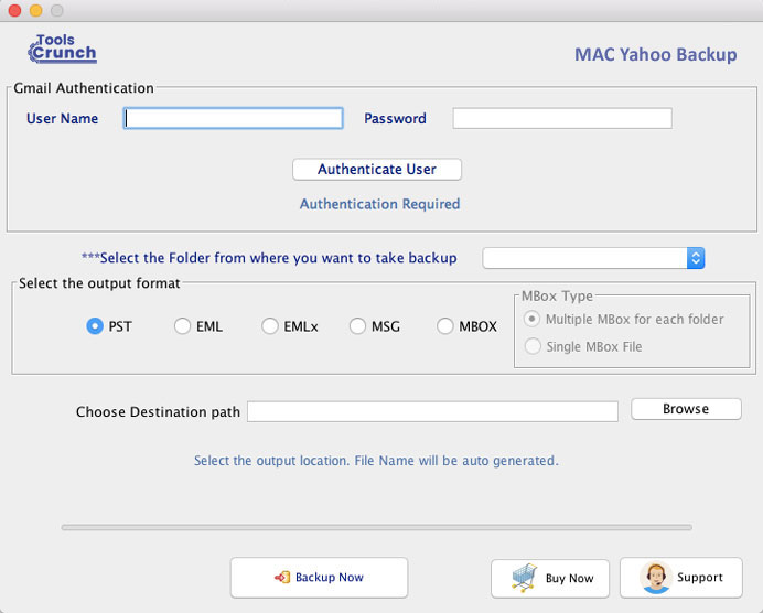 ToolsCrunch Mac Yahoo Backup 1.0