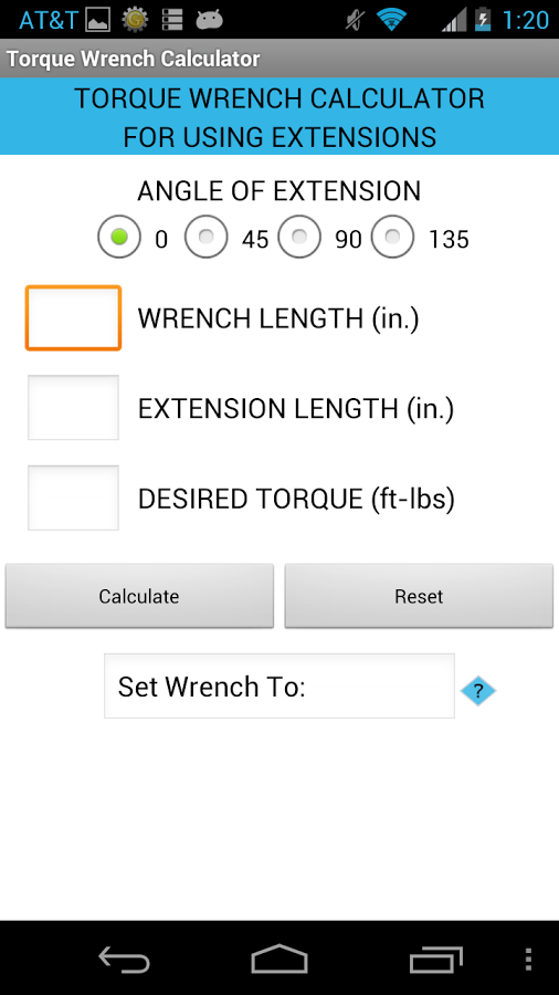 Torque Wrench Calculator 1.2