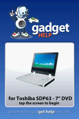 Toshiba  DVD SDP63 Gadget Help 1.0