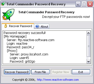 Total Commander Password Recovery 1.0.120.2006