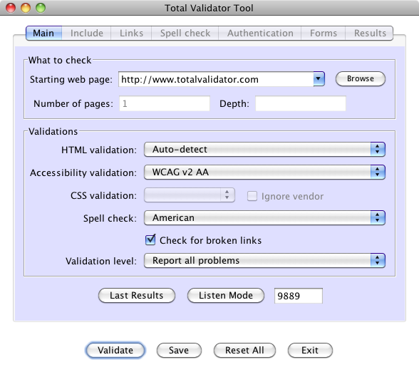 Total Validator Tool for OSX 8.0.0