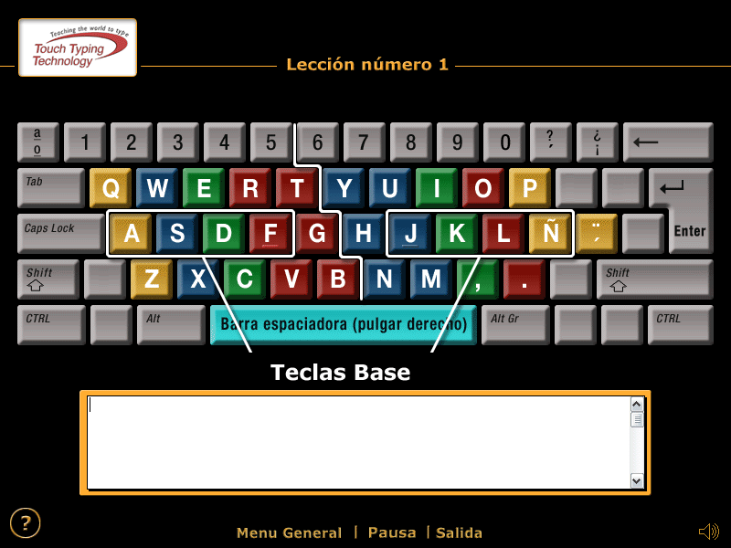 Touch Typing Technology Spanish course 1.1