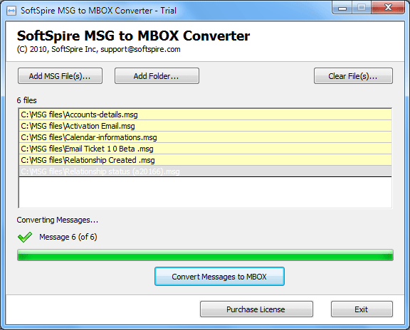 Transfer MSG into MBOX 2.1