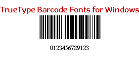 TrueType Barcode Fonts for Windows 13.09