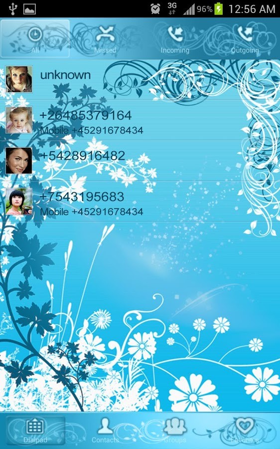 Turquoise Go Contacts EX Theme 1.00