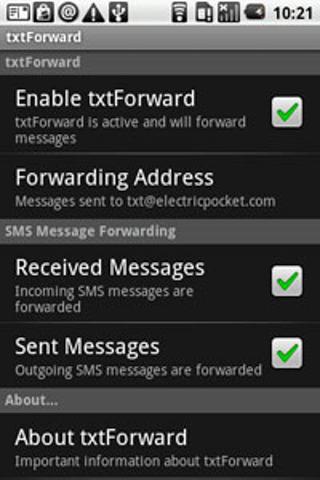 txtForward - SMS to Email 1.0.5