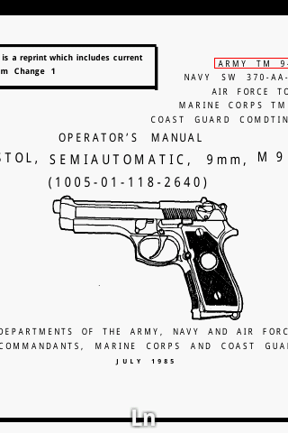 U.S. M-9 Pistol Manual 1.0
