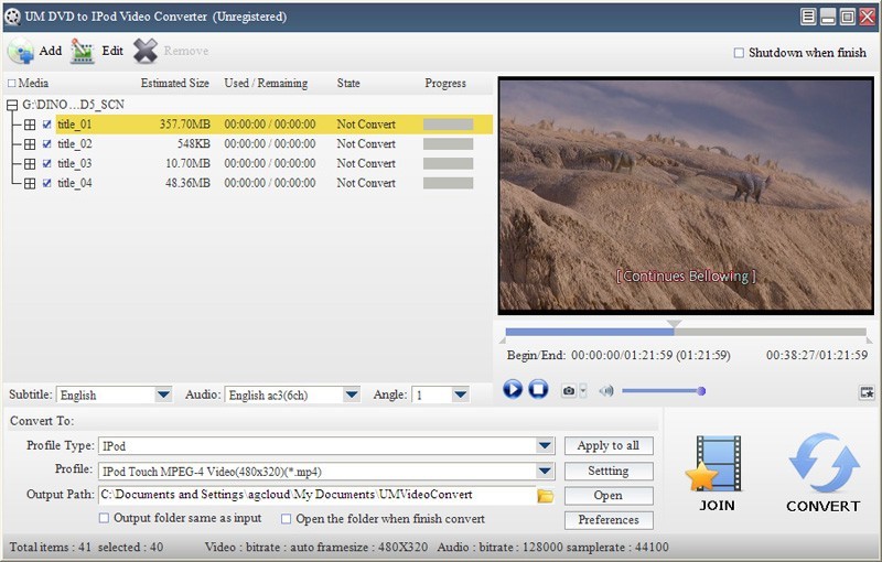 UM DVD to IPod Video Converter 2.2.1.9
