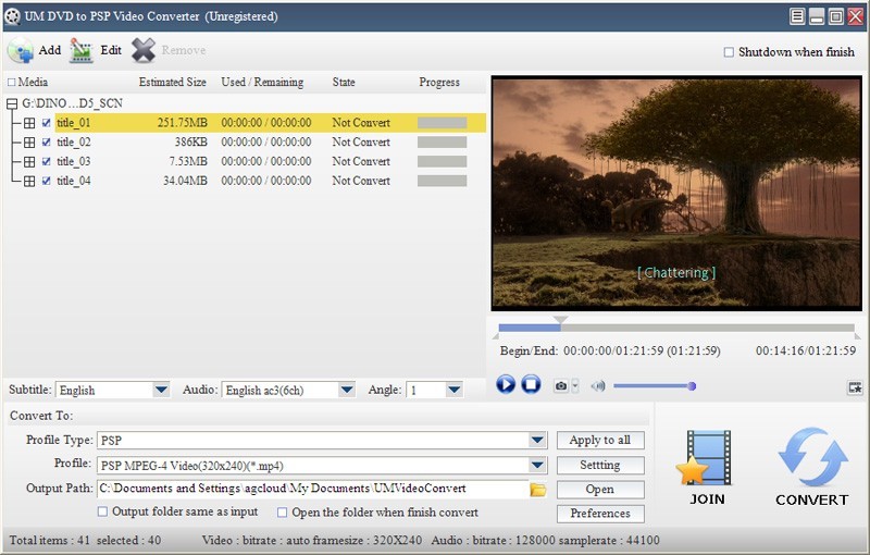 UM DVD to PSP Video Converter 2.2.1.9