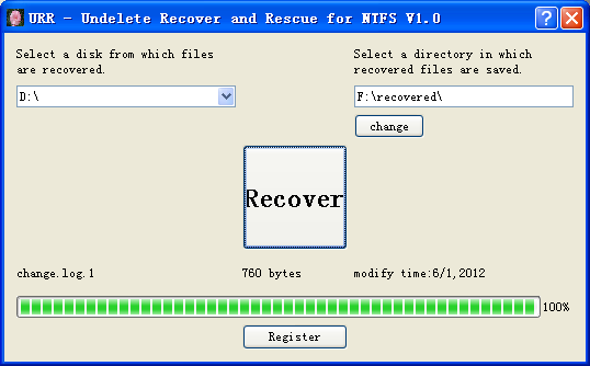 Undelete Recover and Rescue for NTFS 1.0