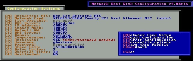 Universal Network Boot Disk 4.0 Beta 1.0