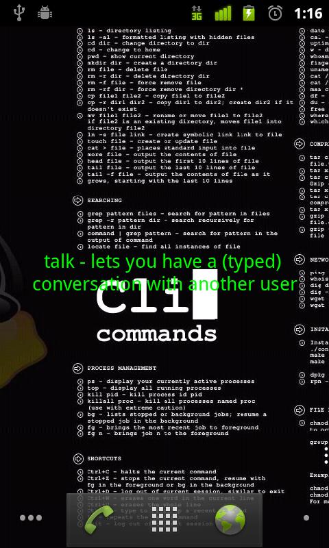 Unix Commands Live Wallpaper 2011.6.24