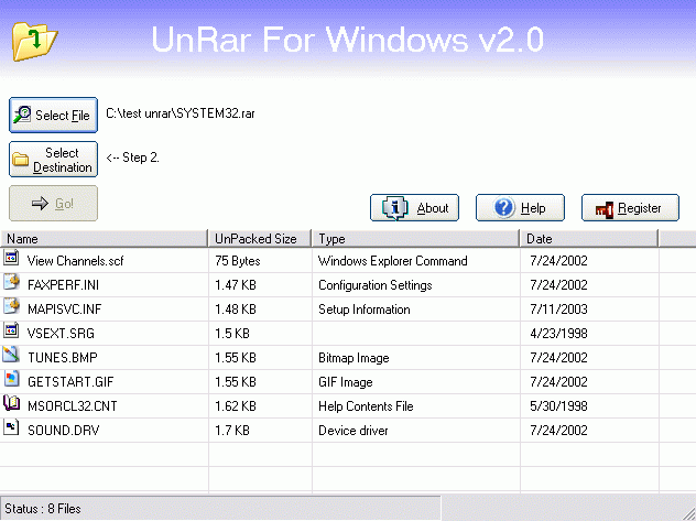 UnRAR for Windows 2.0