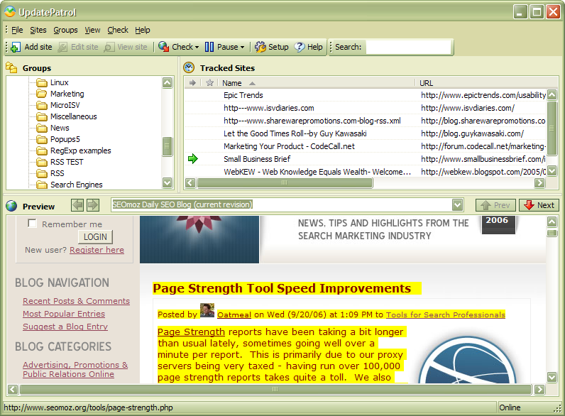 UpdatePatrol- Automatic Web Page Watcher 3.2