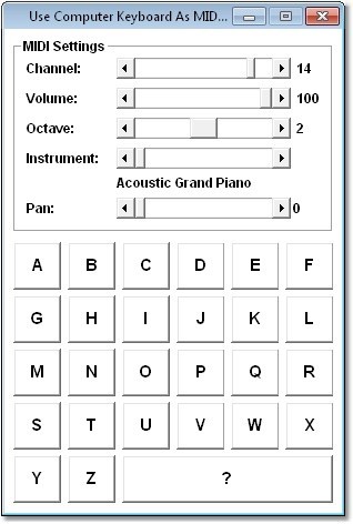 Use Computer Keyboard As MIDI Musical Instruments Software 7.0