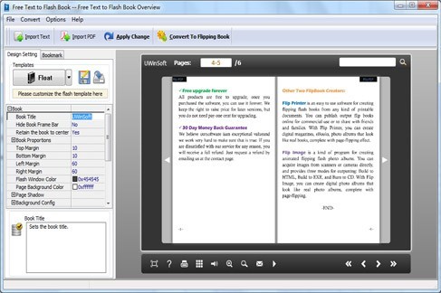 UwinSoft Free Text to Flash Book 1.5