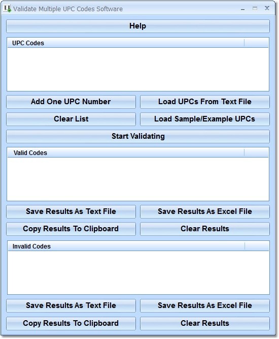 Validate Multiple UPC Codes Software 7.0