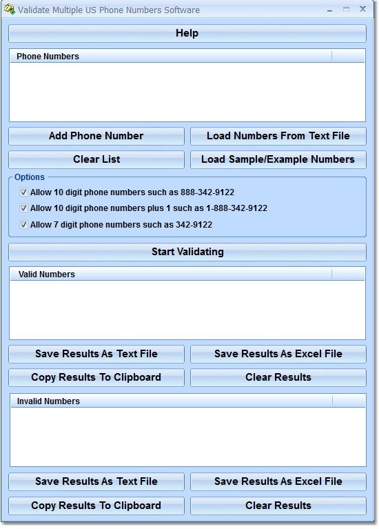 Validate Multiple US Phone Numbers Software 7.0