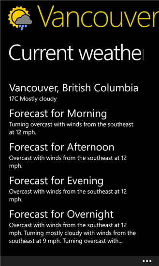Vancouver Weather 1.0.0.0