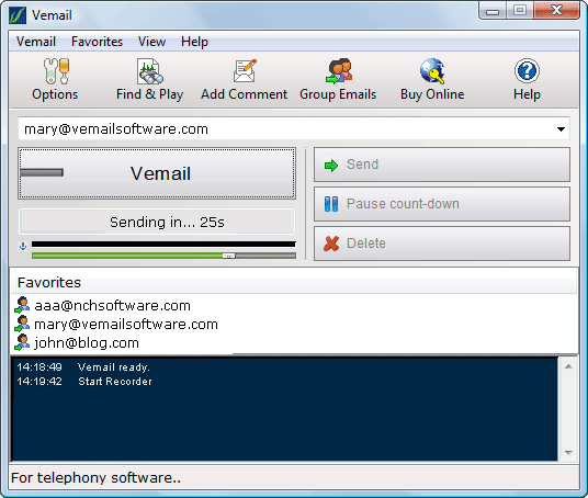 Vemail Voice Email Software for Windows 2.03