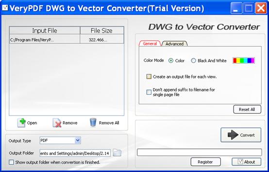 VeryPDF DWG to Vector Converter 1.0