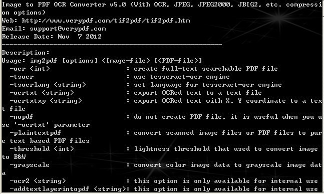 VeryPDF Image to PDF OCR Converter CMD 5.0