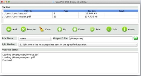 VeryPDF PDF Content Splitter for Mac 2.0
