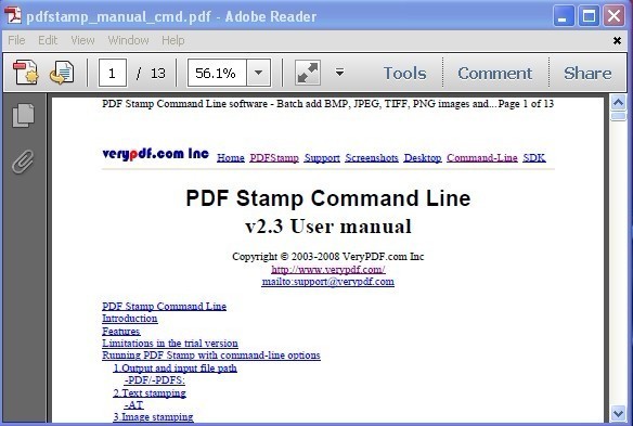 VeryPDF PDF Stamp Command Line 2.51