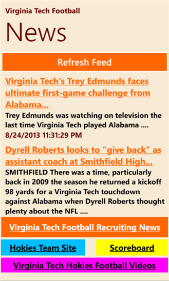 Virginia Tech Football News 5.0.0.0