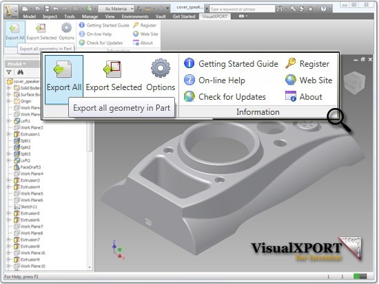VisualXPORT for Inventor x64 1.0.0.12
