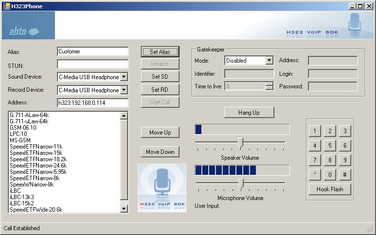 Voice over IP H323 SDK 2.1