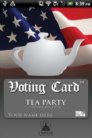 Voting Card Tea Party Politics 2.0