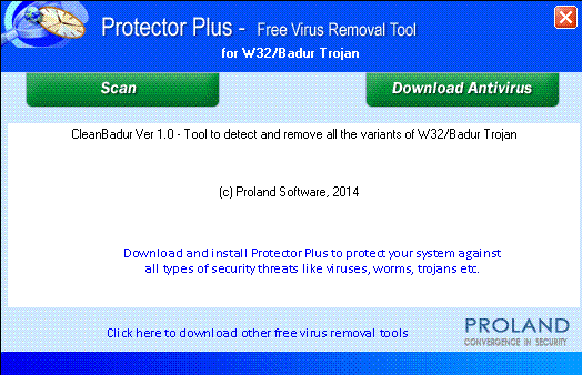 W32/Badur Free Trojan Removal Tool 1.0