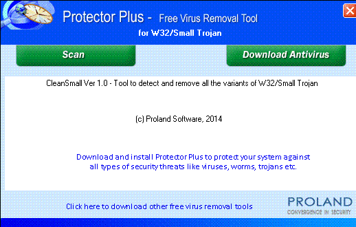 W32/Small Free Trojan Removal Tool 1.0
