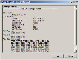 Wake-on-LAN Packet Sniffer 1.1