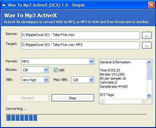 WAV To MP3 Activex (OCX) 1.0