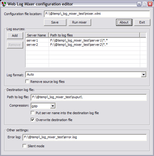 Web Log Mixer 1.1