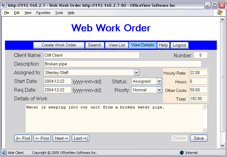 Web Work Order 4.4