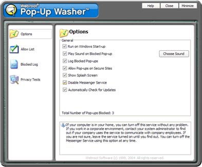 Webroot Pop-Up Washer 2.5
