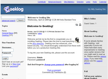 Webuzo for Geeklog 1.8.1